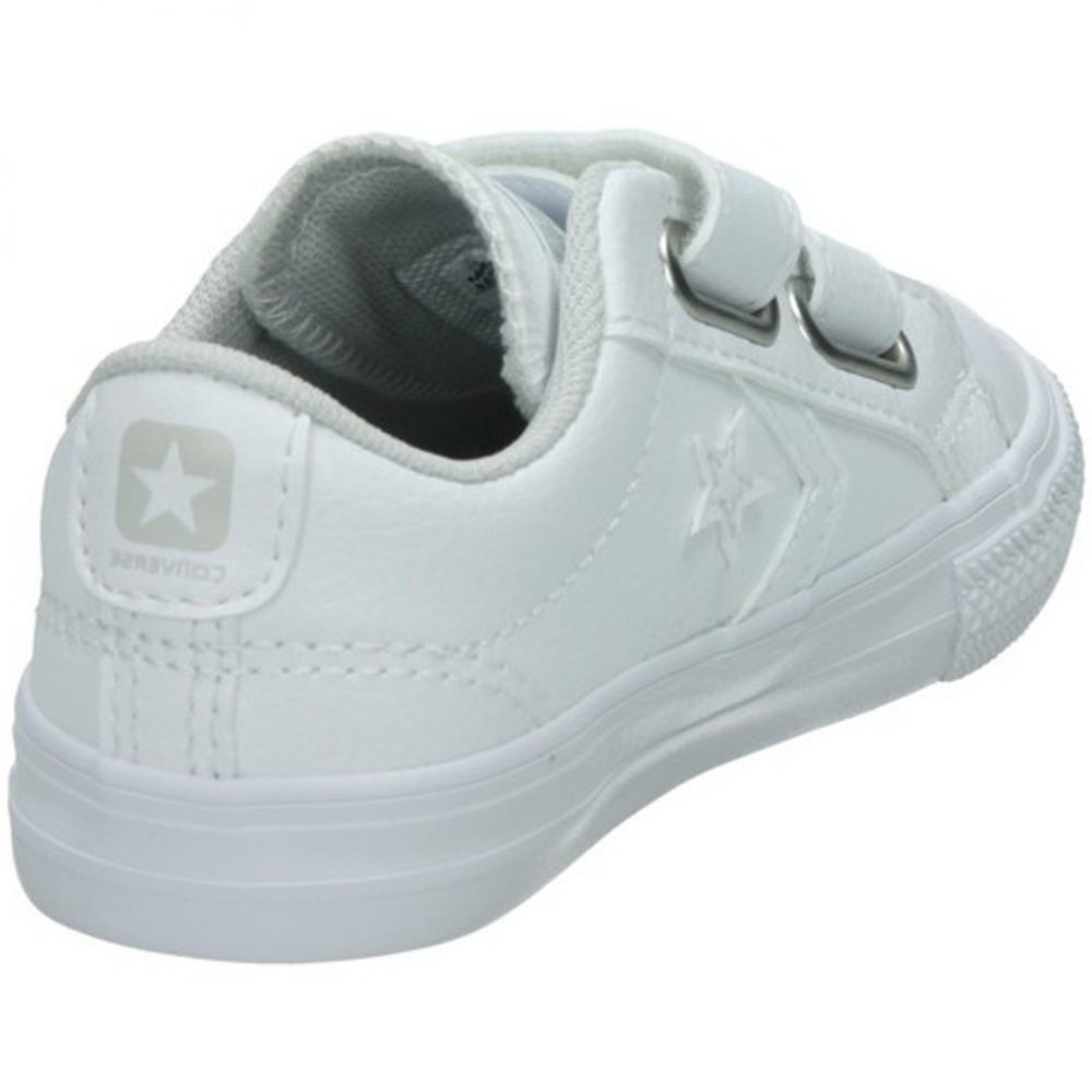 Converse Star Player All Star Velcro Piel Blanca