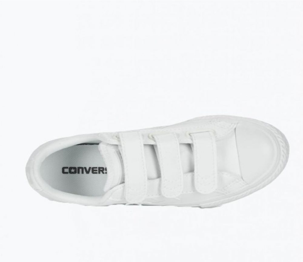 Converse Star Player All Star Velcro Piel Blanca Niño