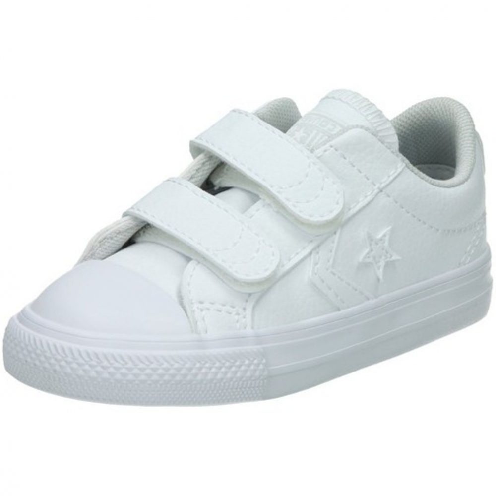 Converse Star Player All Star Velcro Piel Blanca