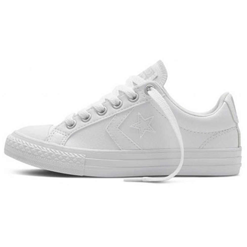 converse de piel blancos para niños