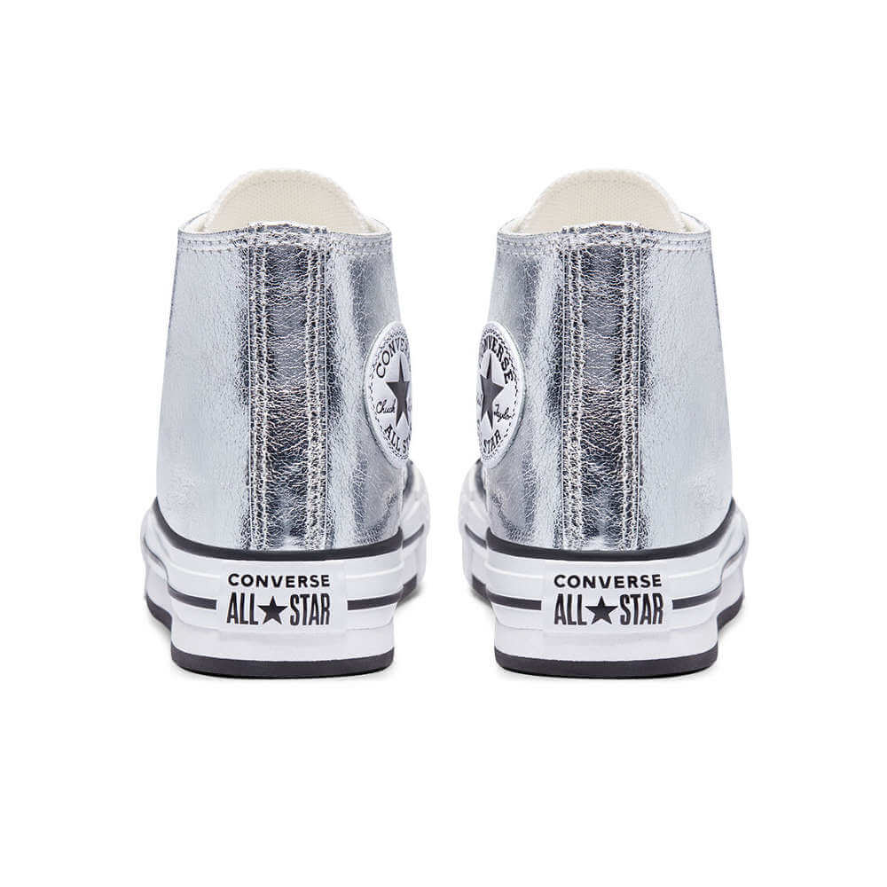 BOTA CONVERSE PLATAFORMA PLATA - Infantiles