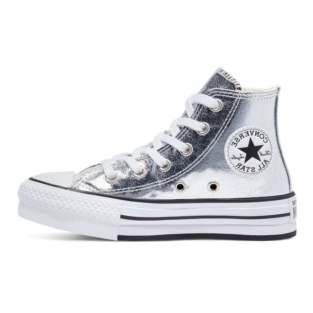 Consulta Salón de clases Prestigio BOTA CONVERSE PLATAFORMA PLATA - Zapatos Infantiles Puntapié