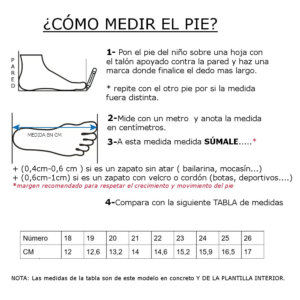 TABLA DE MEDIDAS