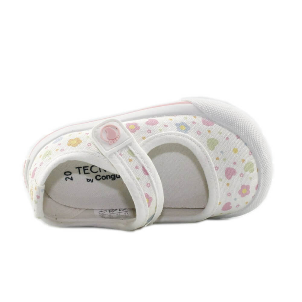 TECNOBABY LONA FLORES BLANCA
